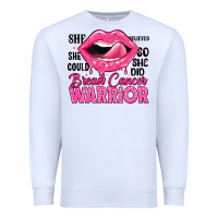 White breast cancer warrior lips Premium Sweatshirt - JahusDesignShop