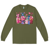Army Green breast cancer stitch coffee cups Long Sleeve Tee - AdoDesignShop