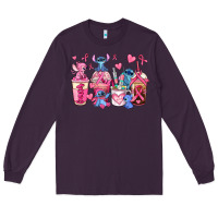 Plum breast cancer stitch coffee cups Long Sleeve Tee - AdoDesignShop