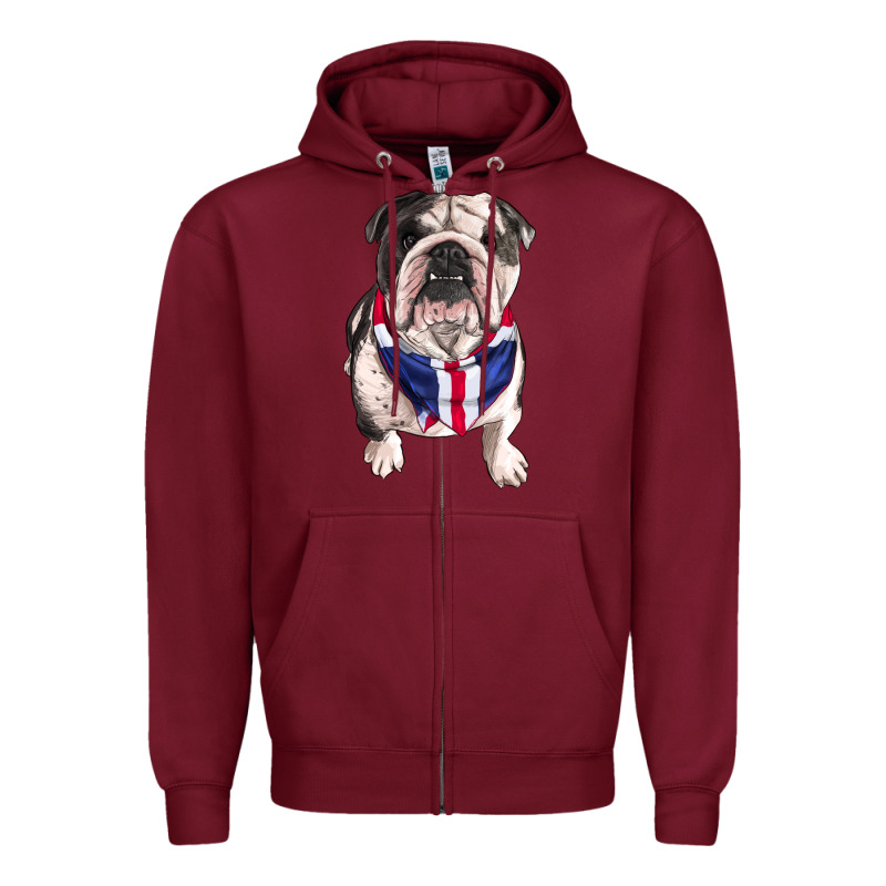 English Bulldog Zipper Hoodie by RanaPortraitStore | Teevron