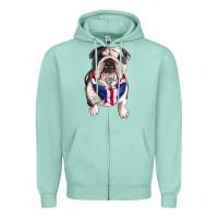 Seafoam english bulldog Zipper Hoodie - RanaPortraitStore