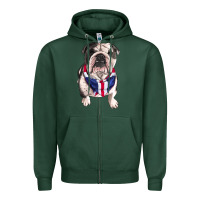 Sports Green english bulldog Zipper Hoodie - RanaPortraitStore