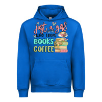 Cobalt just a girl who loves books and coffee Urban Hoodie - MaliasSmallBusiness