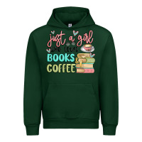Forest Green just a girl who loves books and coffee Urban Hoodie - MaliasSmallBusiness