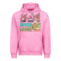 Fuchsia Pink just a girl who loves books and coffee Urban Hoodie - MaliasSmallBusiness