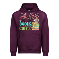 Mauve Wine just a girl who loves books and coffee Urban Hoodie - MaliasSmallBusiness