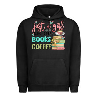 Pigment Black just a girl who loves books and coffee Urban Hoodie - MaliasSmallBusiness