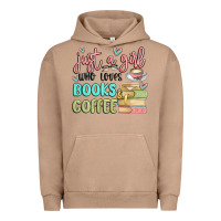 Pigment Burro just a girl who loves books and coffee Urban Hoodie - MaliasSmallBusiness