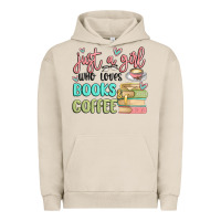 Pigment French Oak just a girl who loves books and coffee Urban Hoodie - MaliasSmallBusiness