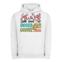 Pigment Lunar Rock just a girl who loves books and coffee Urban Hoodie - MaliasSmallBusiness