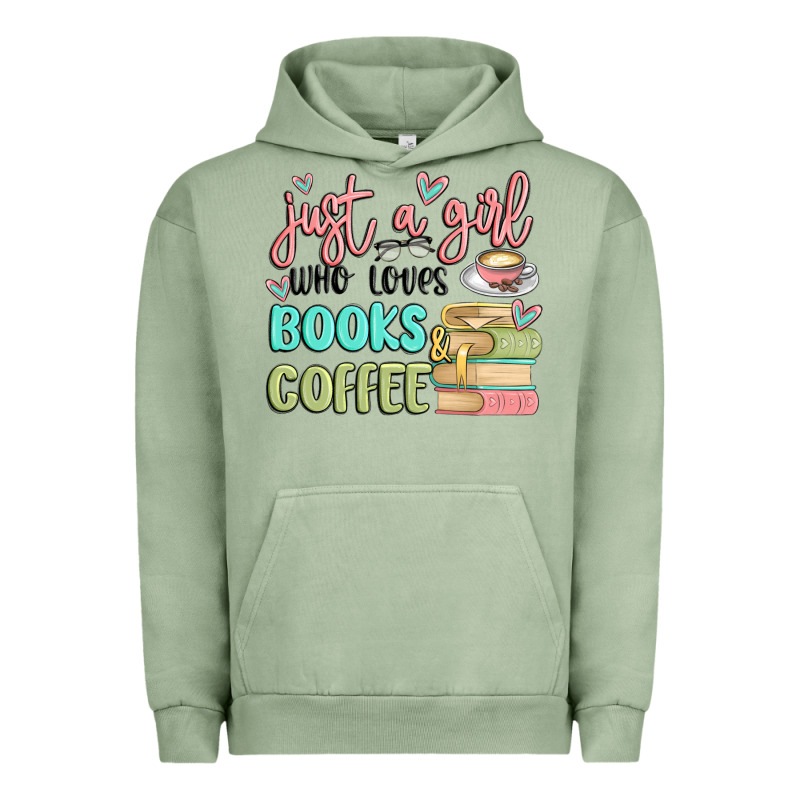 Just A Girl Who Loves Books And Coffee Urban Hoodie by MaliasSmallBusiness | Teevron