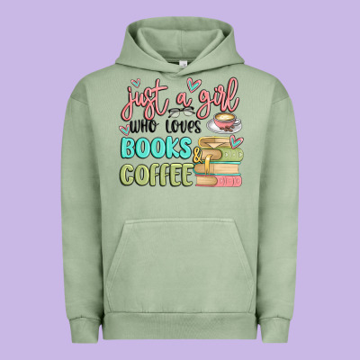 Just A Girl Who Loves Books And Coffee Urban Hoodie Designed By Maliassmallbusiness