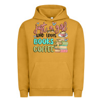 Pigment Peanut Butter just a girl who loves books and coffee Urban Hoodie - MaliasSmallBusiness