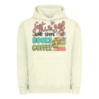 Pigment Pistachio just a girl who loves books and coffee Urban Hoodie - MaliasSmallBusiness