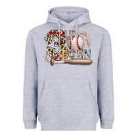 Heather Grey three up down Heavyweight Hoodie - RacoonDesign