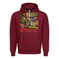 Burgundy ready to crush pre k Zipper Hoodie - texasbilliewilder