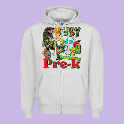 Ready To Crush Pre K Zipper Hoodie Designed By Texasbilliewilder