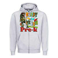 Heather Grey ready to crush pre k Zipper Hoodie - texasbilliewilder
