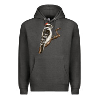 Charcoal Heather Downy Woodpecker Premium Hoodie - LillyAllenDesigns