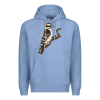 Colony Blue Downy Woodpecker Premium Hoodie - LillyAllenDesigns