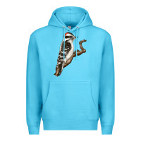 Ocean Blue Downy Woodpecker Premium Hoodie - LillyAllenDesigns