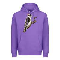 Purple Downy Woodpecker Premium Hoodie - LillyAllenDesigns