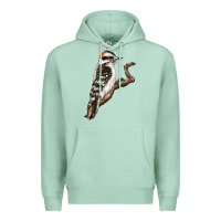 Seafoam Downy Woodpecker Premium Hoodie - LillyAllenDesigns