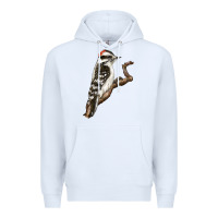 White Downy Woodpecker Premium Hoodie - LillyAllenDesigns