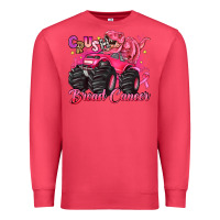 Cardinal crush breast cancer monster truck with dinosaur Premium Sweatshirt - JahusDesignShop
