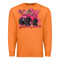 Carrot crush breast cancer monster truck with dinosaur Premium Sweatshirt - JahusDesignShop
