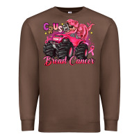 Chestnut crush breast cancer monster truck with dinosaur Premium Sweatshirt - JahusDesignShop