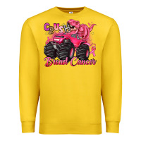 Lemon crush breast cancer monster truck with dinosaur Premium Sweatshirt - JahusDesignShop
