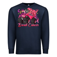 Navy crush breast cancer monster truck with dinosaur Premium Sweatshirt - JahusDesignShop
