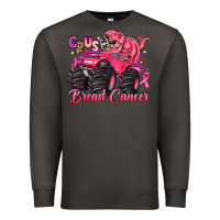 Smoke crush breast cancer monster truck with dinosaur Premium Sweatshirt - JahusDesignShop