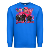 True Royal crush breast cancer monster truck with dinosaur Premium Sweatshirt - JahusDesignShop
