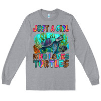 Heather Grey just a girl who loves turtles Long Sleeve Tee - RanaPortraitStore