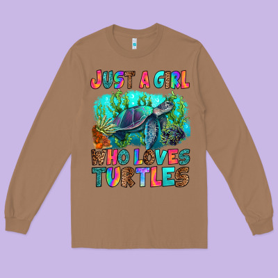 Long Sleeve Tee just a girl who loves turtles