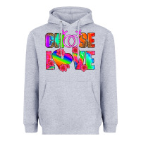 Heather Grey choose love (lesbian) Heavyweight Hoodie - HRA Design Shop