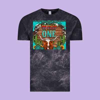 Wild One Longhorn Gemstones Cactus And Sunflowers Vintage Tee Designed By Artiststas