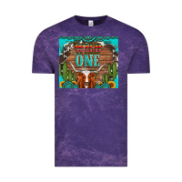Cloud Purple wild one longhorn gemstones cactus and sunflowers Vintage Tee - Artiststas