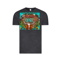 Vintage Black wild one longhorn gemstones cactus and sunflowers Vintage Tee - Artiststas