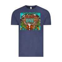 Vintage Denim wild one longhorn gemstones cactus and sunflowers Vintage Tee - Artiststas