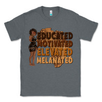 Charcoal Heather educated motivated elevated melanated Classic Tee - texasbilliewilder