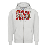 Dove Grey that s my sister on that field Zipper Hoodie - Zillion Design Studio