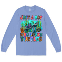 Colony Blue just a boy who loves turtles Long Sleeve Tee - RanaPortraitStore