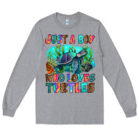 Heather Grey just a boy who loves turtles Long Sleeve Tee - RanaPortraitStore