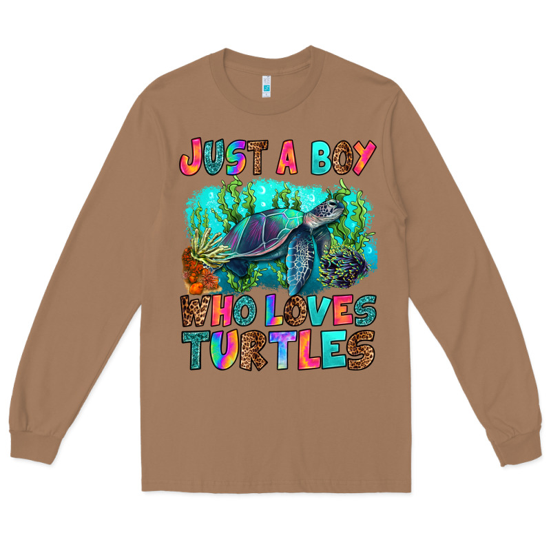 Just A Boy Who Loves Turtles Long Sleeve Tee by RanaPortraitStore | Teevron