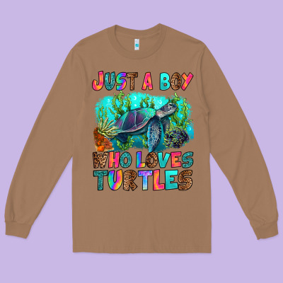 Long Sleeve Tee just a boy who loves turtles