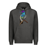 Charcoal Heather Rivoli`s Hummingbird Premium Hoodie - LillyAllenDesigns