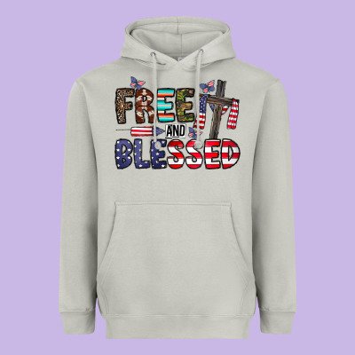Free And Blessed Heavyweight Hoodie Designed By Cowhidedigitalart
